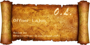 Offner Lajos névjegykártya